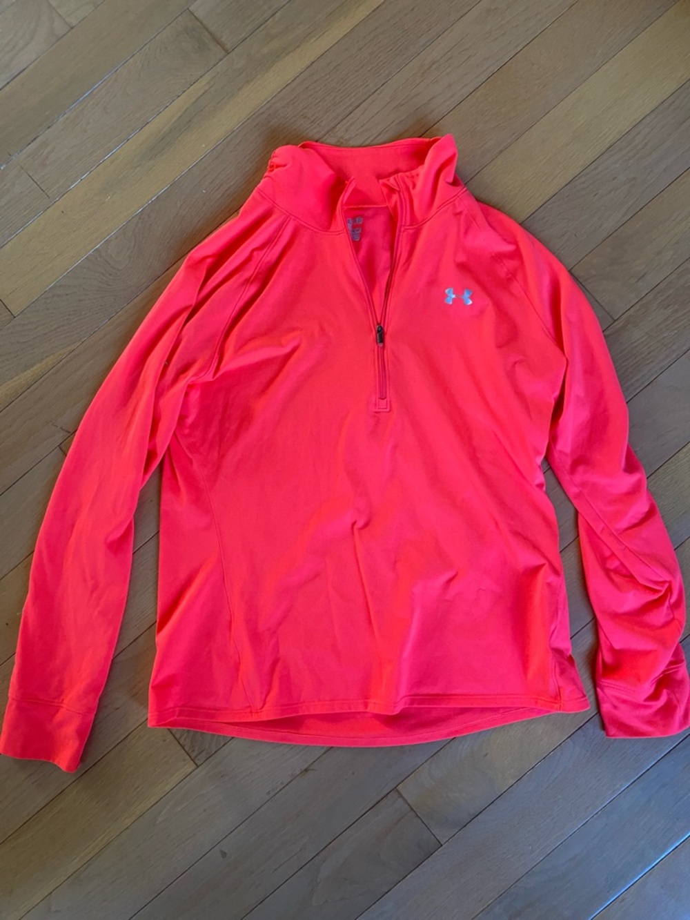 Under Armour Bright Neon Coral Half-Zip Athletic Top